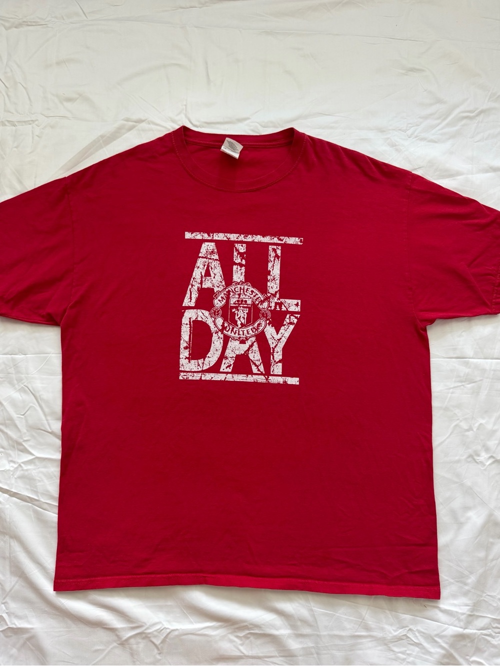 Manchester United ALL DAY Red Graphic T-Shirt Fruit of the Loom XL